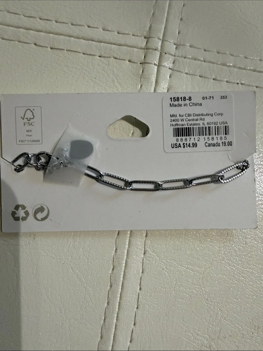 Icing Silver Stainless Steel Paperclip Link Bracelet - Picture 2 of 3